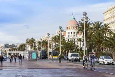 Güzel, Fransa, 7 Ocak 2016. Promenade des Anglais bir görünümünü