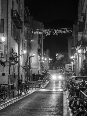NICE, FRANCE - on JANUARY 13, 2016. City landscape, night view