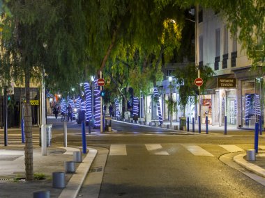 Güzel, Fransa, 7 Ocak 2016. Akşam şehir manzarası