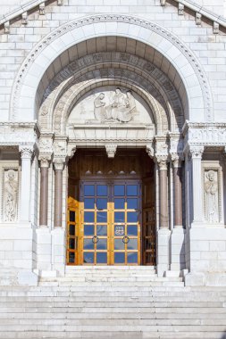 Monte-Carlo, Monaco, üzerinde 10 Ocak 2016. Bir katedral (Saint Nikolay'nın katedral mimari detaylar)