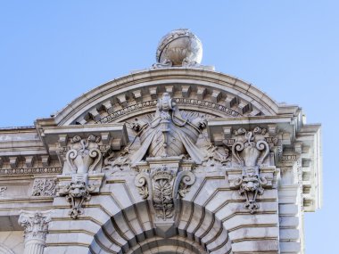Monte-Carlo, Monaco, üzerinde 10 Ocak 2016. Oşinografi Müzesi binasının mimari detaylar