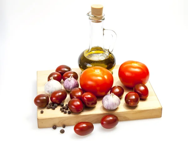 Products and ware for cooking of seasoning from tomatoes — Stock Photo, Image