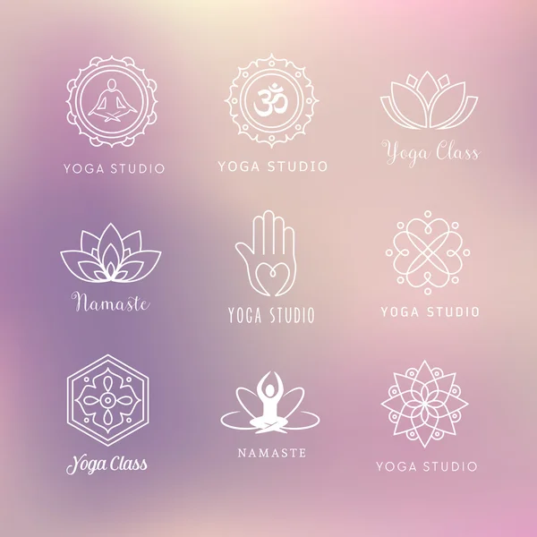 Iconos de Yoga - Símbolos — Archivo Imágenes Vectoriales