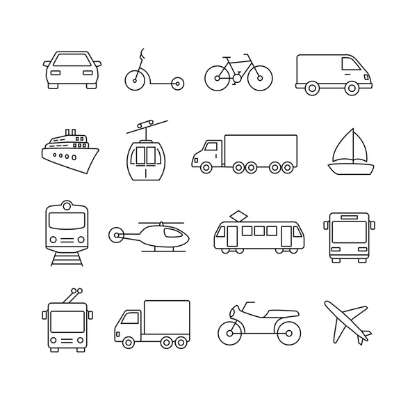 Iconos de transporte - Viajes — Vector de stock