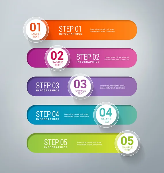 Five Steps Infographics Banners — Stock Vector