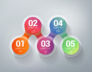 Beş adım Infographics