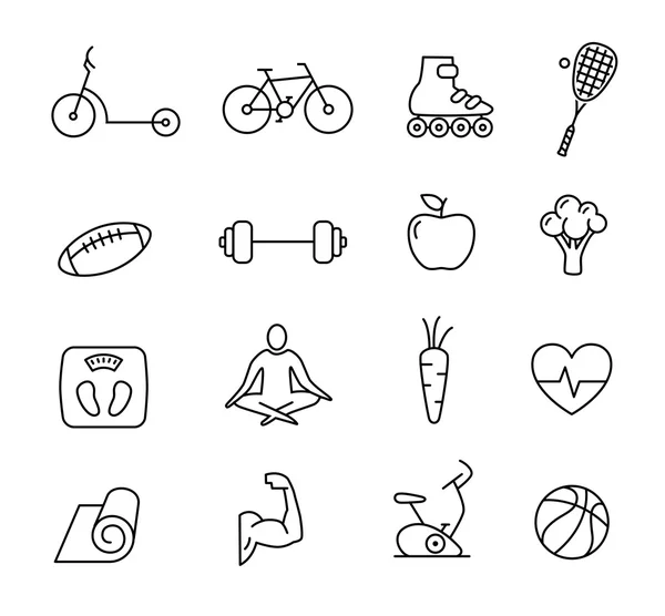 Healthy Lifestyle Icons — Stock Vector
