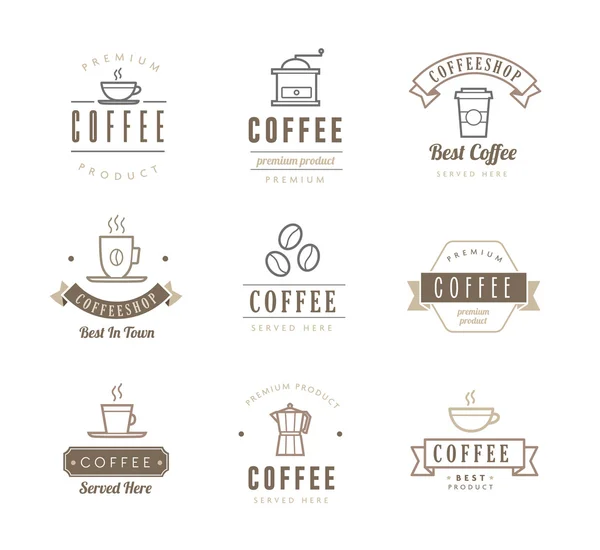 Icônes de café - Étiquettes — Image vectorielle