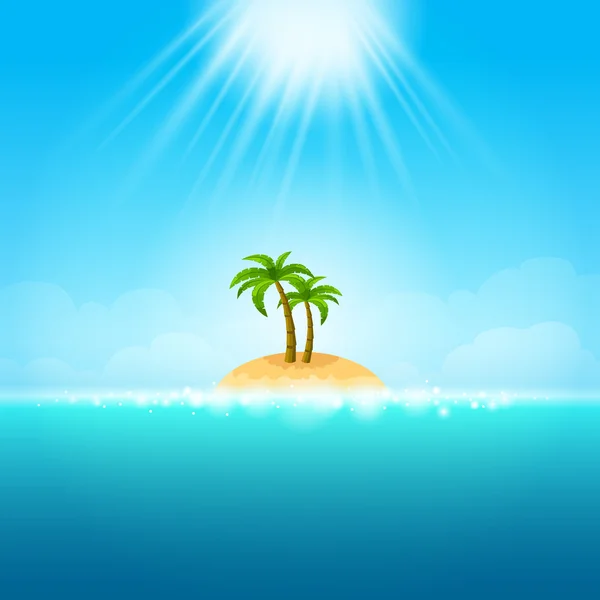 Fondo de verano - isla tropical — Vector de stock