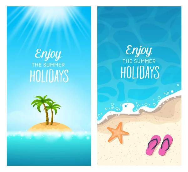 Bannières d'été - Vacances exotiques — Image vectorielle
