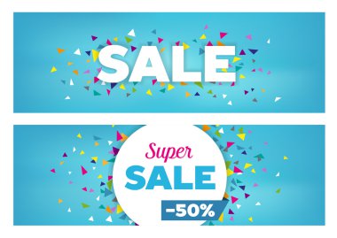 Satış afiş - geometrik şekiller tasarım