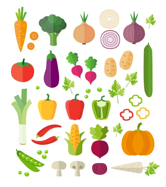 Iconos de verduras - Antecedentes — Vector de stock