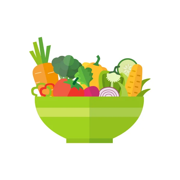 Salad - Healthy  Organic Food — Stock Vector