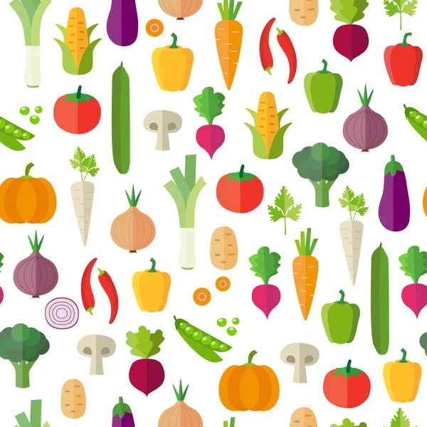 Vegetables - Seamless Pattern — Stock Vector