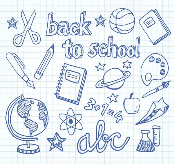 Okul karalamalar - Back To School — Stok Vektör