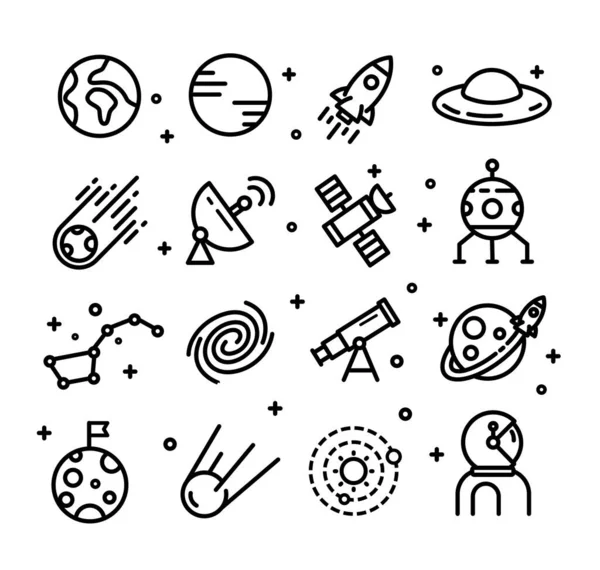 Csillagászat Tér Ikonok Gyűjteménye — Stock Vector