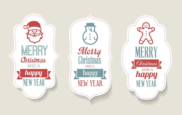 Christmas Labels - Decorations — Stock Vector