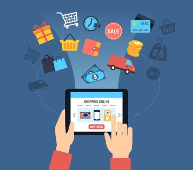 Online arka plan - in Online satın alma müşteri alışveriş