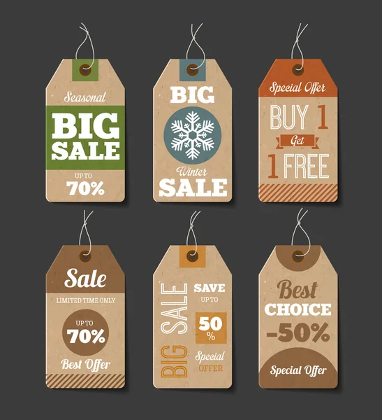 Cardboard Sales Labels — Stock Vector