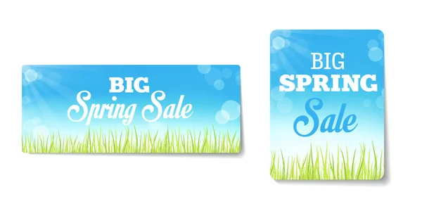 Banners de ventas de primavera — Vector de stock
