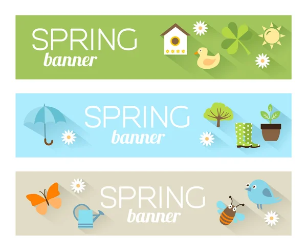 Bannières de printemps — Image vectorielle
