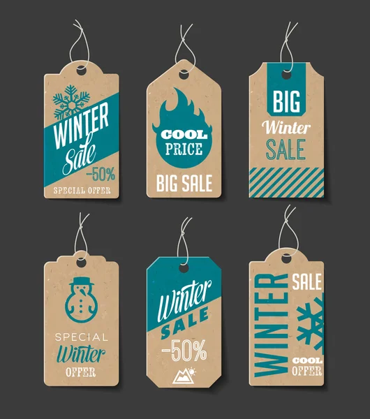 Etiquetas de vendas de inverno — Vetor de Stock