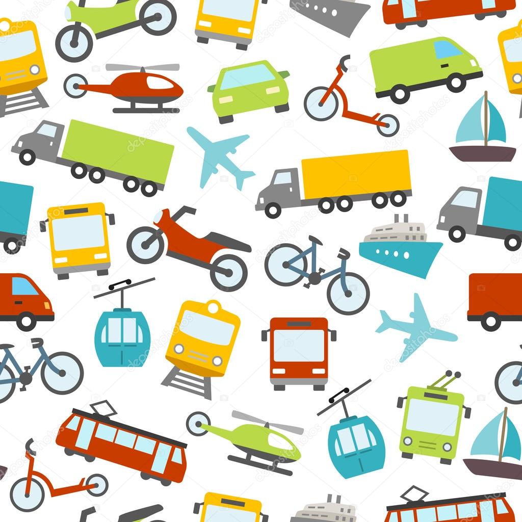 Transport Icons Seamless Pattern