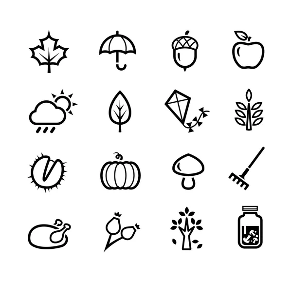 Iconos de otoño — Archivo Imágenes Vectoriales