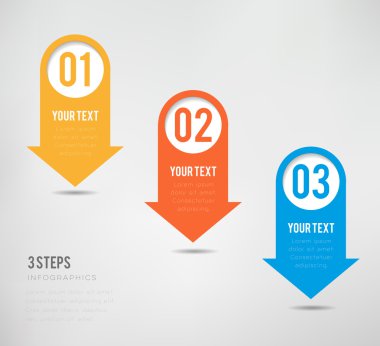 Üç adım infographics