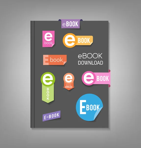 E-book stickers - template — Stock Vector