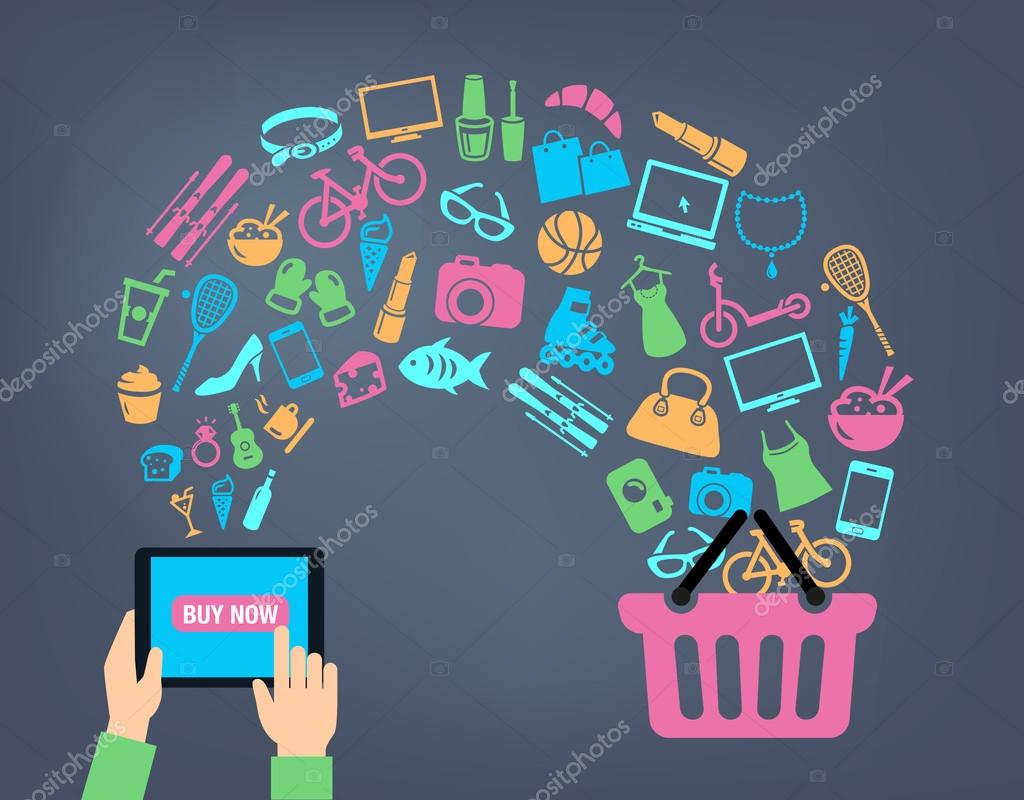 Shopping Online Background Stock Vector Image by ©annafrajtova #73921481