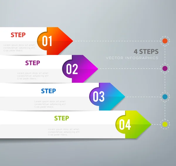 Cuatro pasos infografías — Vector de stock