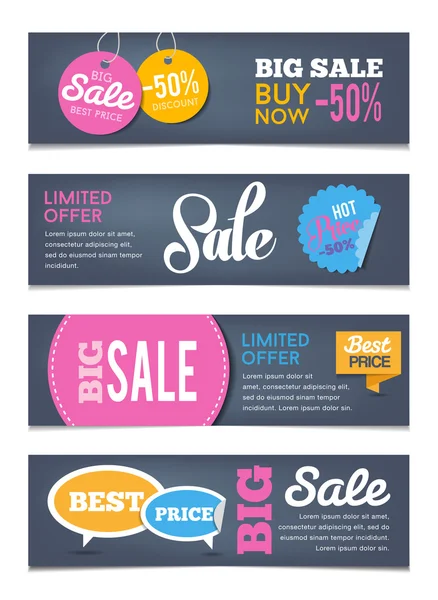 Banners de ventas — Vector de stock