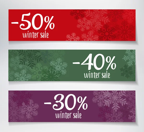 Banners de ventas de invierno — Vector de stock