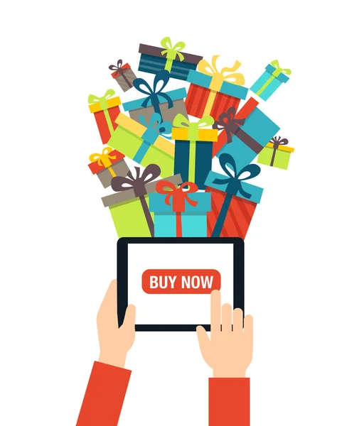 Karácsonyi online vásárlás — Stock Vector
