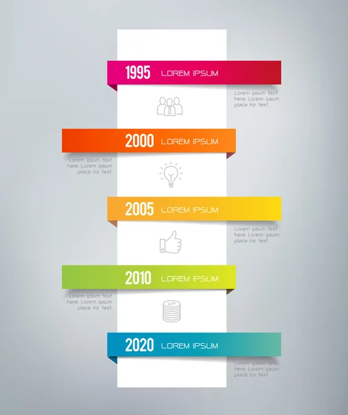 Cronología de la infografía - estrategia o flujo de trabajo — Archivo Imágenes Vectoriales