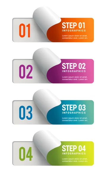 Infographie - Quatre étapes — Image vectorielle