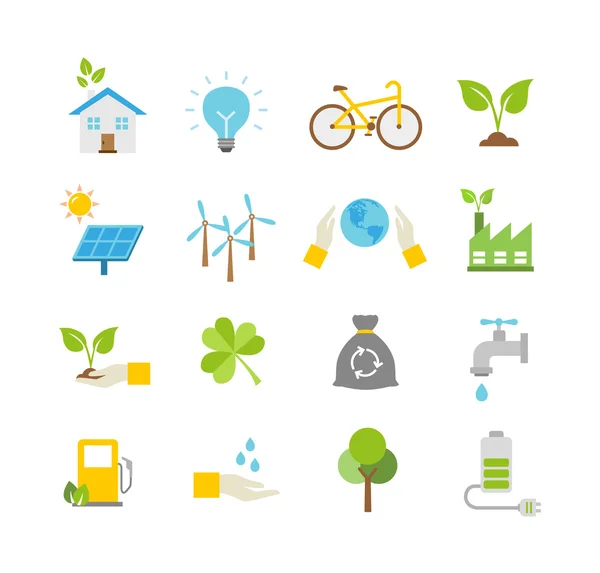 Iconos de Ecología, Protección de la Naturaleza — Vector de stock