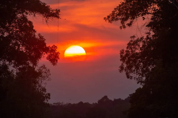 Рано Утром Солнце Сияет Красиво — стоковое фото