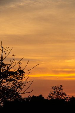 Akşam güneş batarken gökyüzünün rengi.