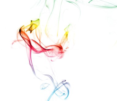 Beyaz arka planda - makro fotoğraf güzel duman