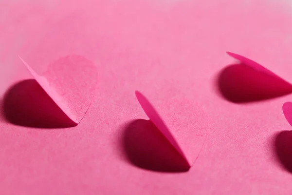 Rosa papper hjärtan — Stockfoto