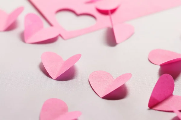 Rosa papper hjärtan — Stockfoto