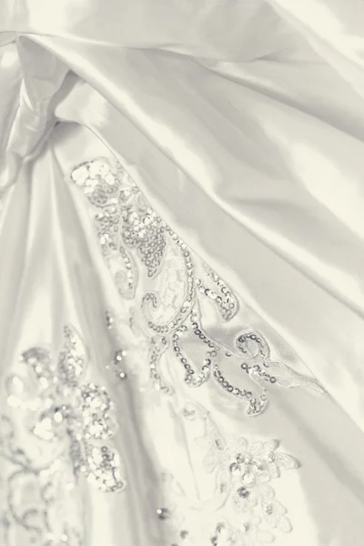 Detalhe vestido de casamento bonito — Fotografia de Stock