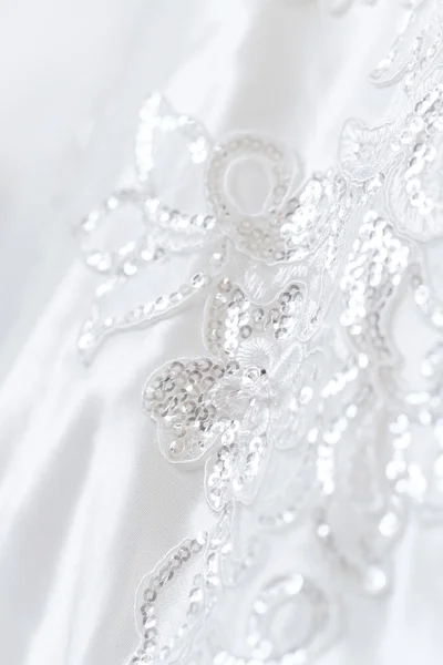 Detalhe do vestido de noiva — Fotografia de Stock