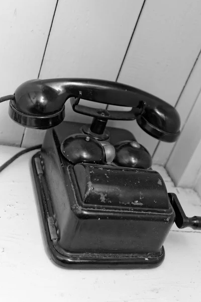 Černý telefon z druhé světové války — Stock fotografie