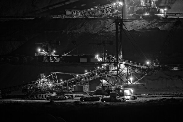 Coal mining in pit