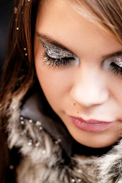 Glittery party makeup — Stock Photo, Image