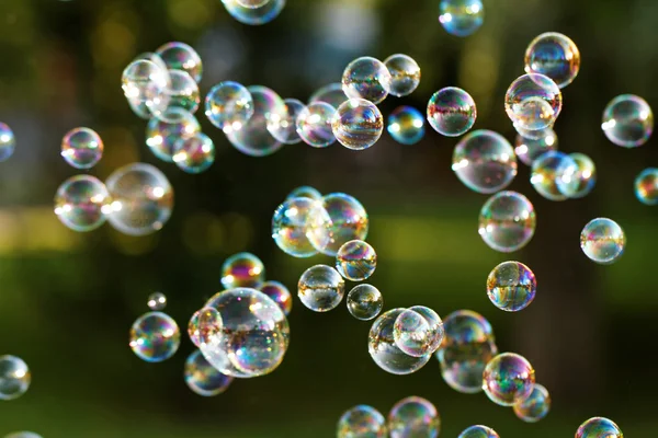 Mýdlové bubliny z ventilátoru — Stock fotografie