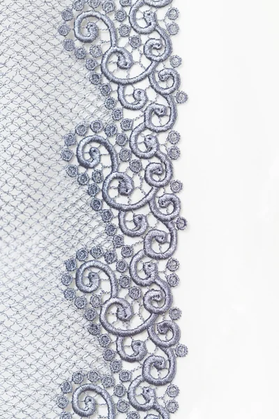 Decorative silver lace — Stock Photo, Image